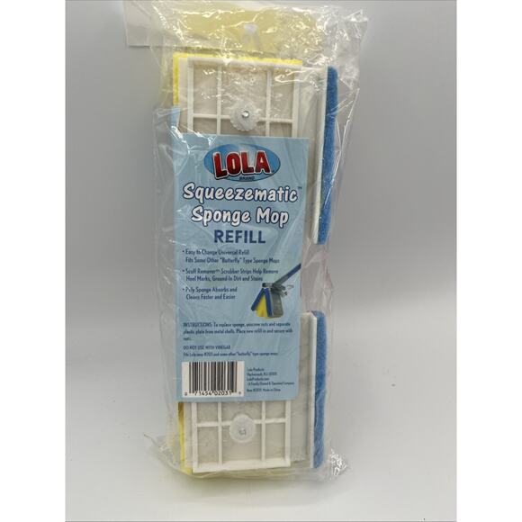 LOLA SqueezeMatic Butterfly Sponge Mop Refill, 9" Super Absorbent Head - 1 Count - Picture 6 of 6